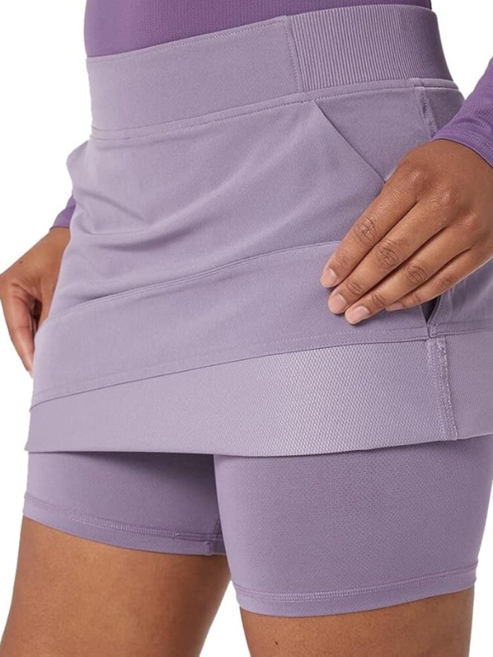 32 Degrees Cool Active Pull-On Skort Skirt With Inner Mesh Shorts Size XL Purple - Picture 3 of 8